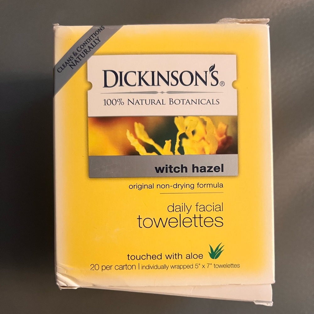 Dickinson’s Original Witch Hazel Cleansing Cloths Singles Box Of 18 NEW.